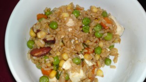 Chinese rice with Tofu and Almonds
