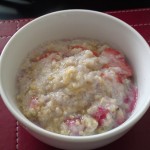 Quinoa, soy milk, straweberries, raspberries and agave nectar Quinoa, soy milk, straweberries, raspberries and agave nectar