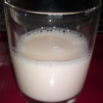 A glass of almond milk