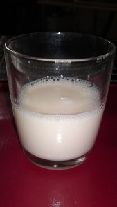 A glass of almond milk