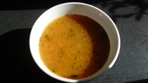 Apple and carrot soup (tastes nothing like apple and carrot juice)