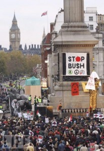 Anti-war rally in Trafalgar Square, London