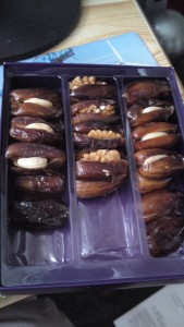 Dates stuffed with, cashews, walnuts and almonds