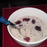 Inca red quinoa, blackberries, coconut milk and agave nectar