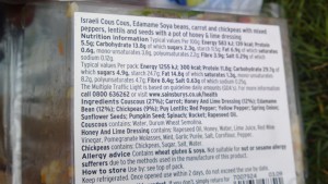 Ingredients of Sainsbury's Rainbow Salad