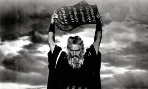Moses and the Ten Commandments after one of many 40 day fasts