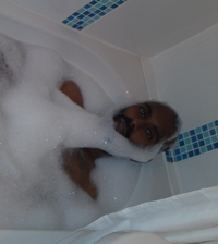 Me enjoying a lush bubble bath