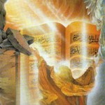Prophet Muhammad being revealed the Qur'an by Angel Gabriel. His first revelations started at the age of 40.