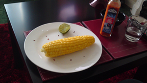 Corn on the cob with lime