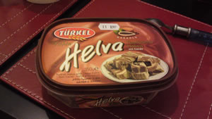 Turkish sesame halva with cocoa - an addiction for me like Iranian dates!